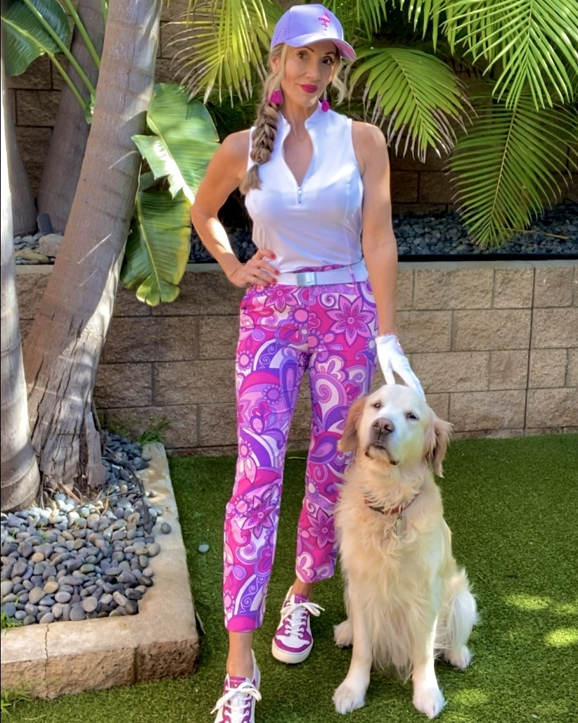 Such a cute Golf outfit!!! Perfect for golfing on Easter!💜💖⛳️
Pants-Runs big from Loud Mouth Golf 
Shoes- True to size from Duca del cosma
#golf

#LTKMostLoved #LTKActive #LTKFindsUnder100
