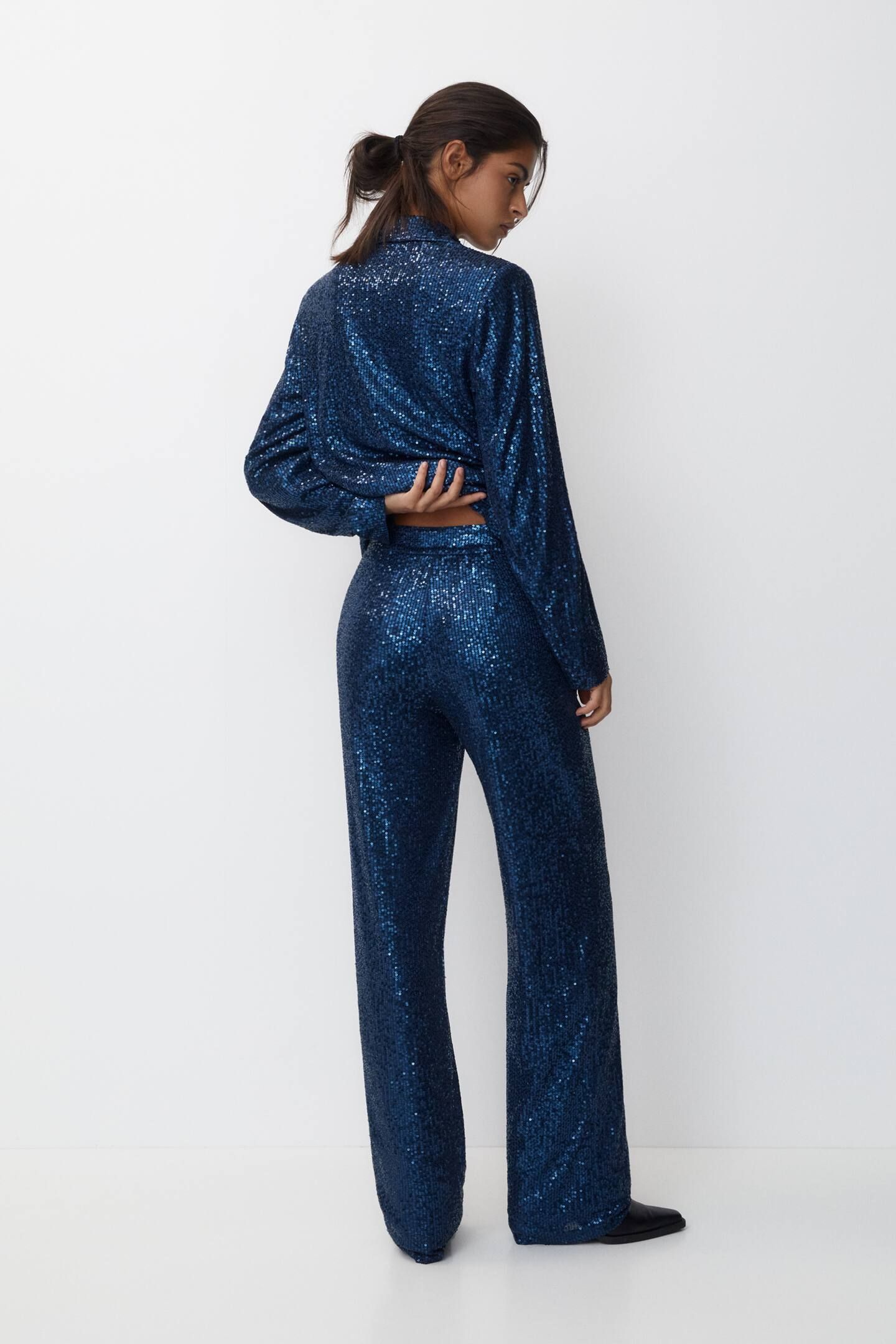 Flowing trousers with sequins | PULL and BEAR UK