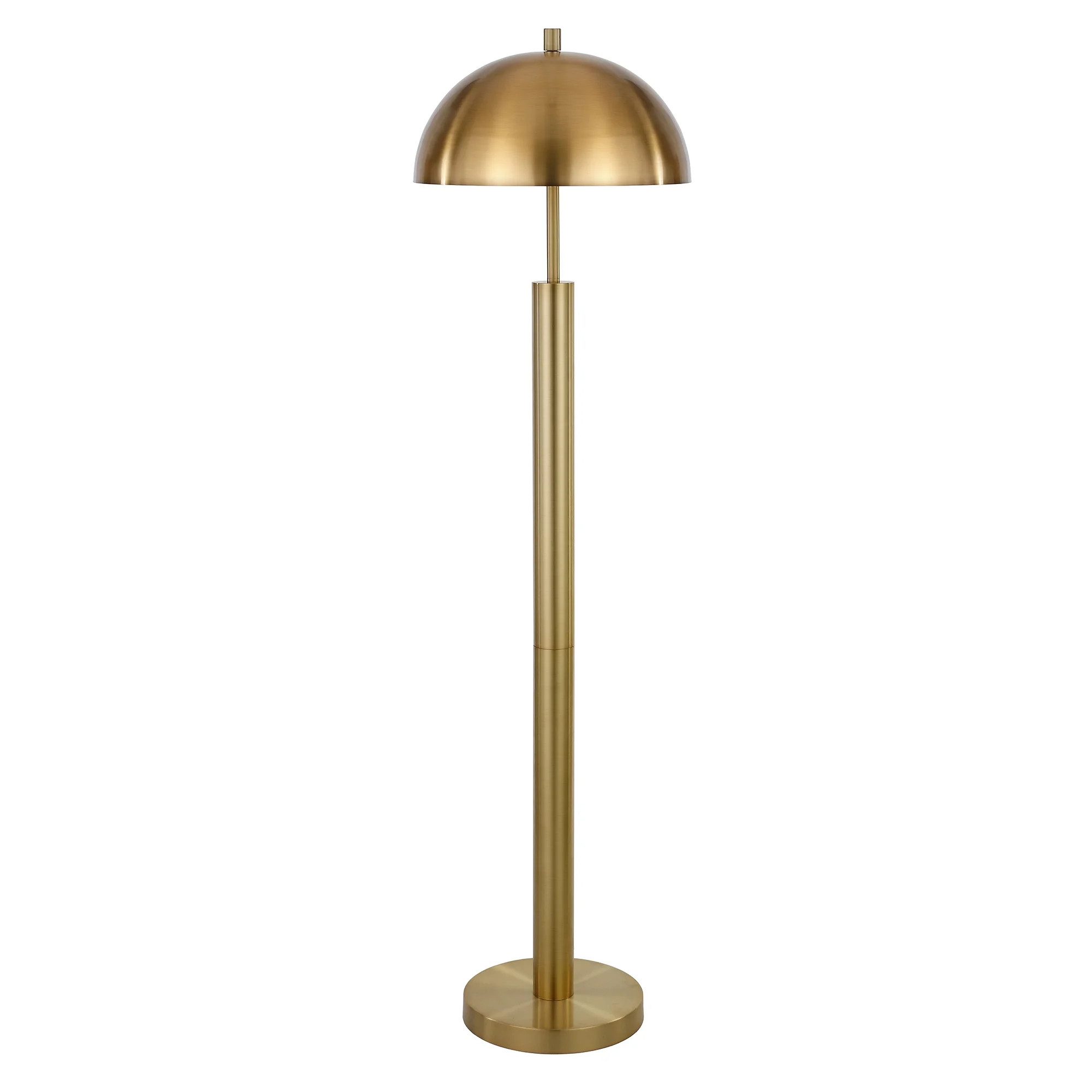Evelyn&Zoe Mid-Century 58 in 1-Light Adjustable Height Floor Lamp, Gold - Walmart.com | Walmart (US)