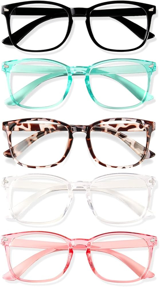 Anti Blue Light Glasses for Women Men -5Pair Blue Light Blocking Glasses, UV400 Anti-Glare Comput... | Amazon (US)