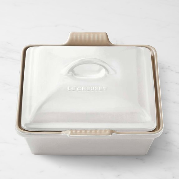 Le Creuset Heritage Stoneware Shallow Square Covered Baker, Matte | Williams-Sonoma