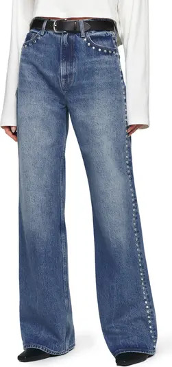 Cary Studded High Waist Slouchy Wide Leg Jeans | Nordstrom
