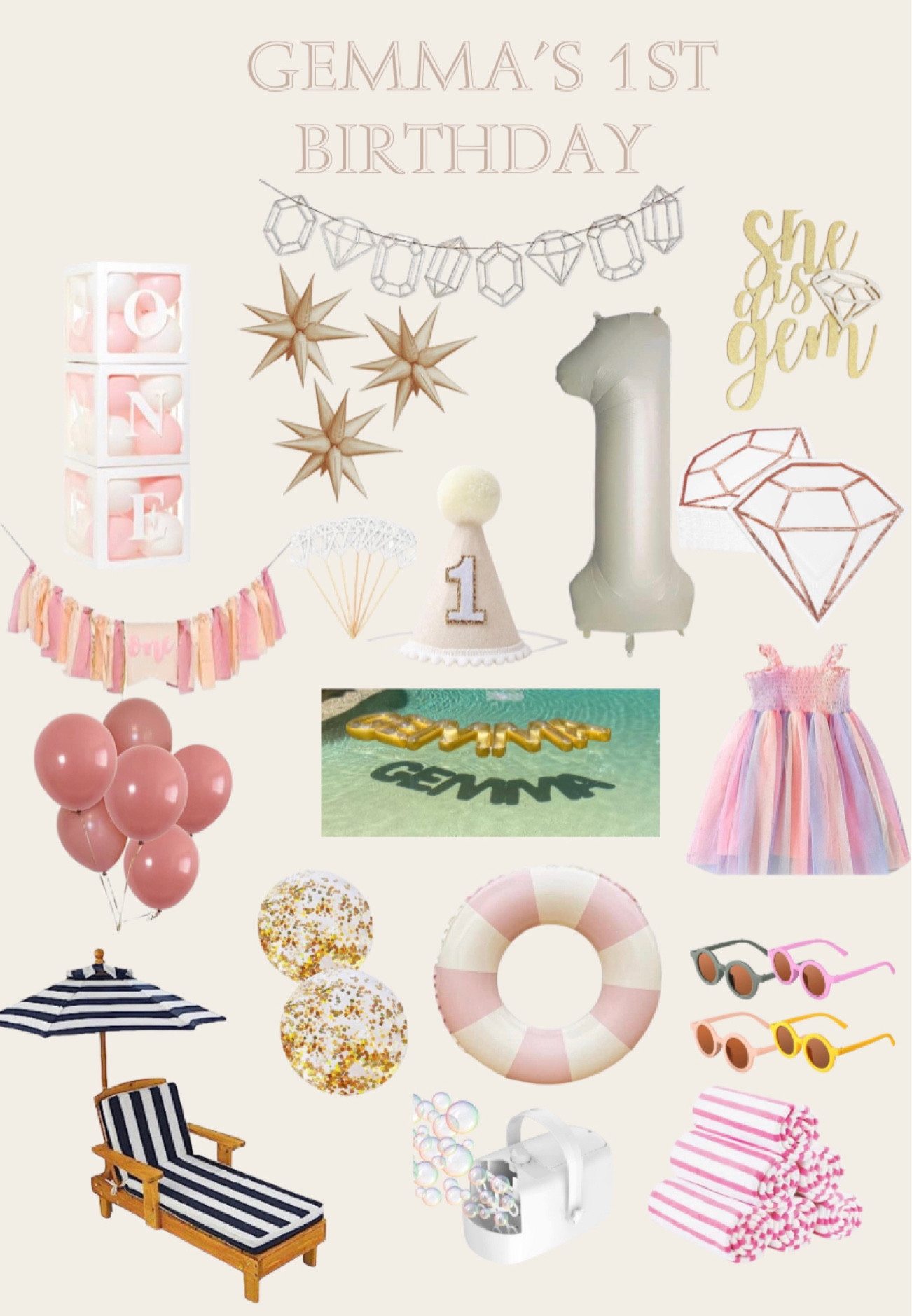 First birthday party 
Gem 💎 theme birthday 
Pool party
Pool essentials 
Pool letter floats
Amazon finds


#LTKbaby #LTKkids #LTKparties