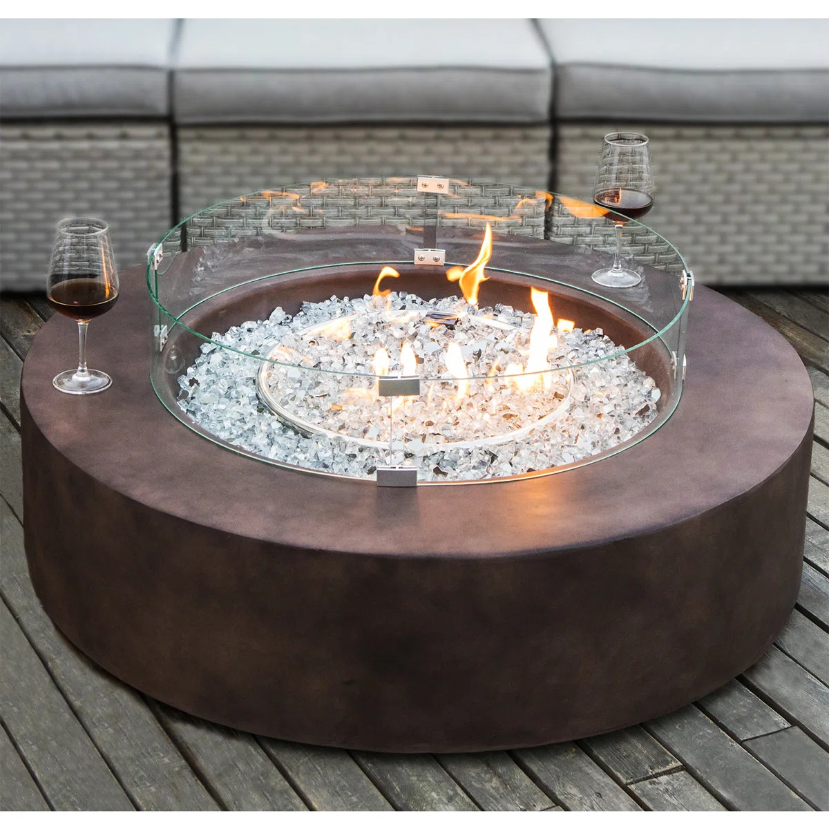 Langport Concrete Propane Fire Pit Table | Wayfair North America