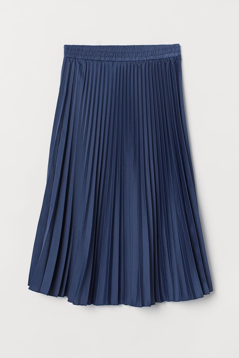 H & M - Pleated Skirt - Blue | H&M (US + CA)