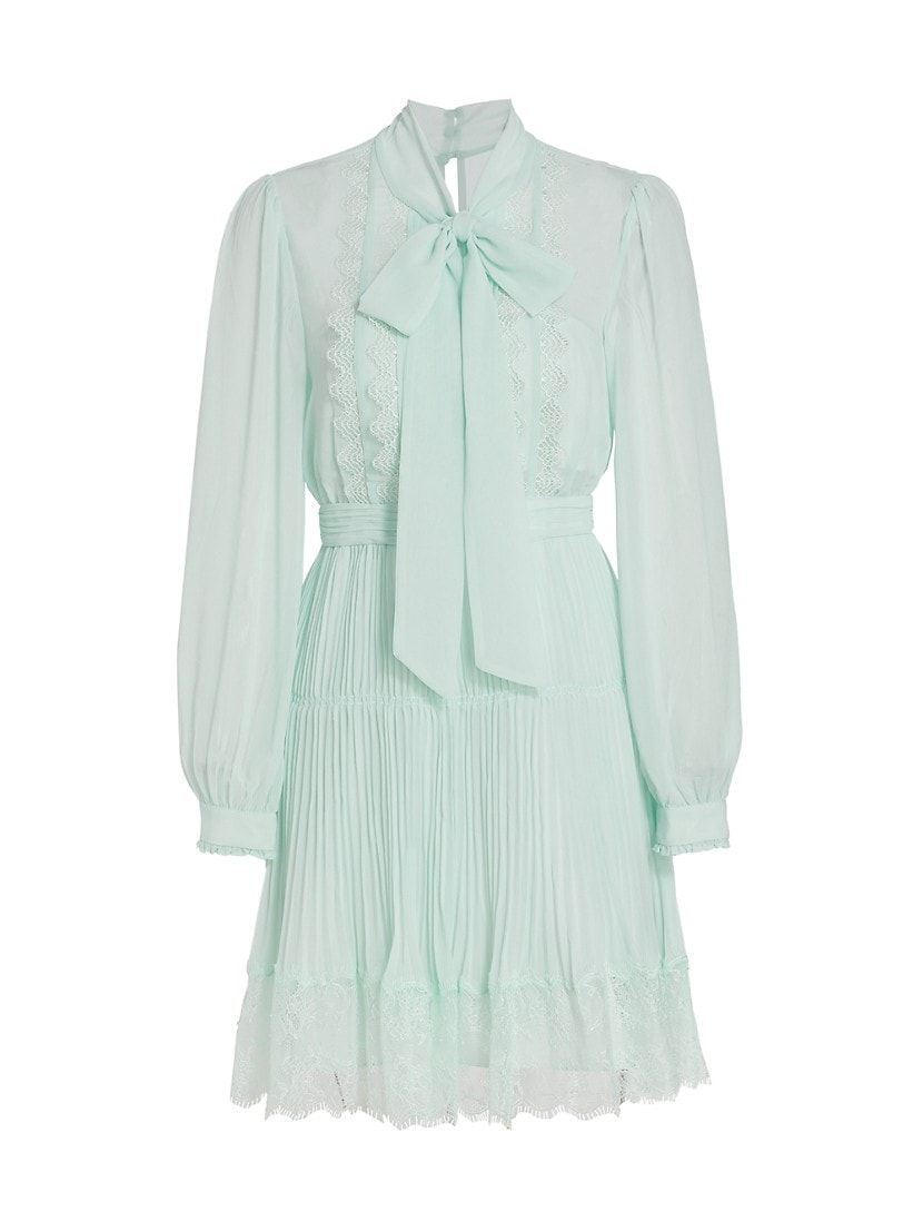 Pleated Lace-Trim Minidress | Saks Fifth Avenue