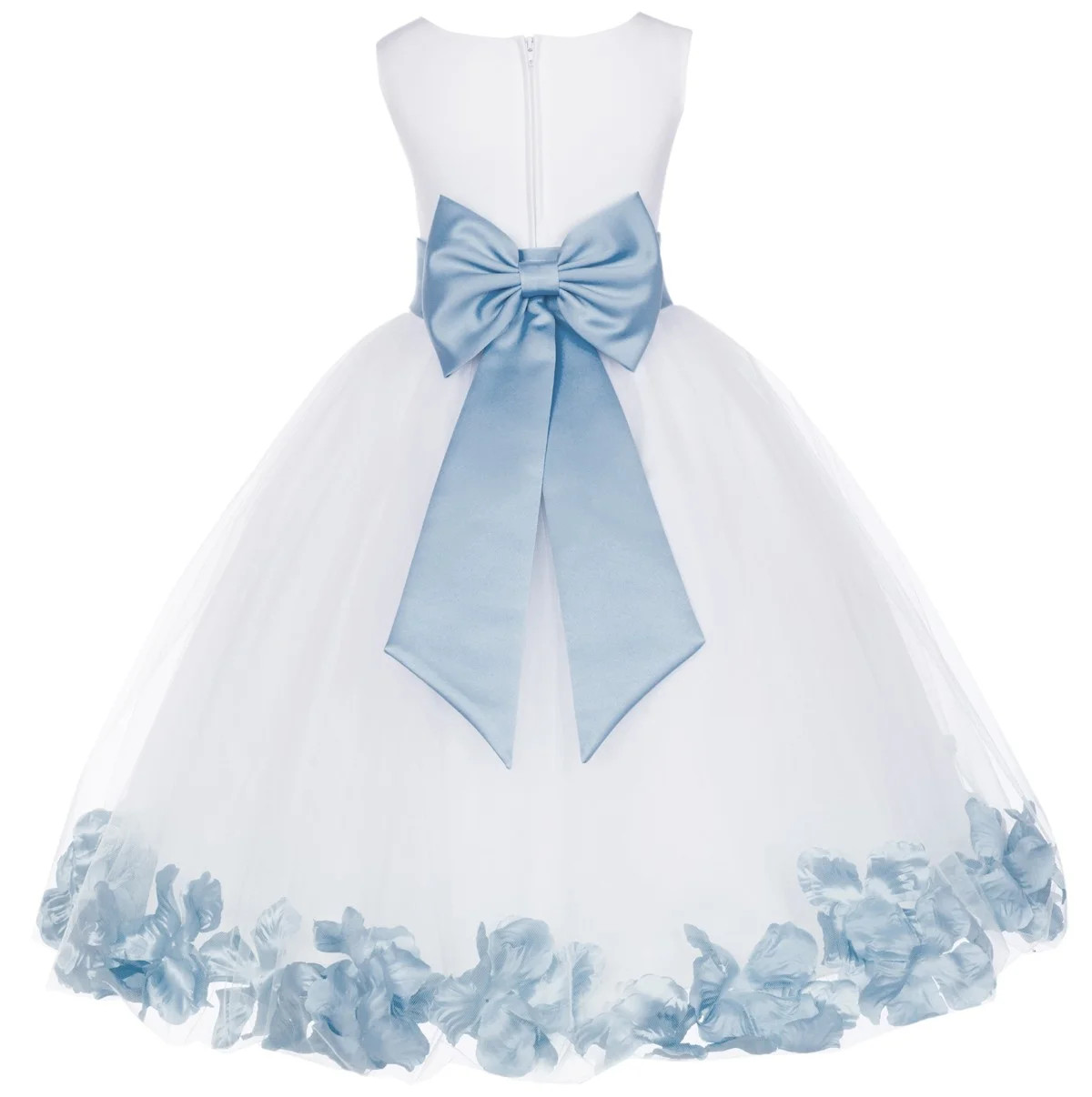 Ekidsbridal Wedding Pageant Rose Petals White Tulle Junior Bridesmaid Toddler Dress Summer Easter... | Walmart (US)