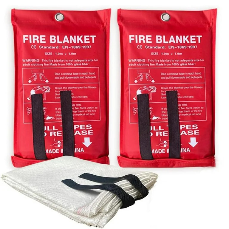 2 Pack Large Fire Blanket Fiberglass Emergency Home Retardant 39x39'' | Walmart (US)