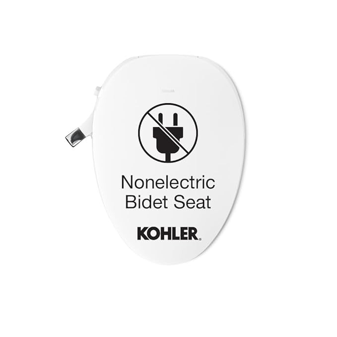 Kohler PureWash M300 Manual Elongated Bidet Toilet Seat, Chrome Handle, Quiet-Close Lid Prevents ... | Amazon (US)