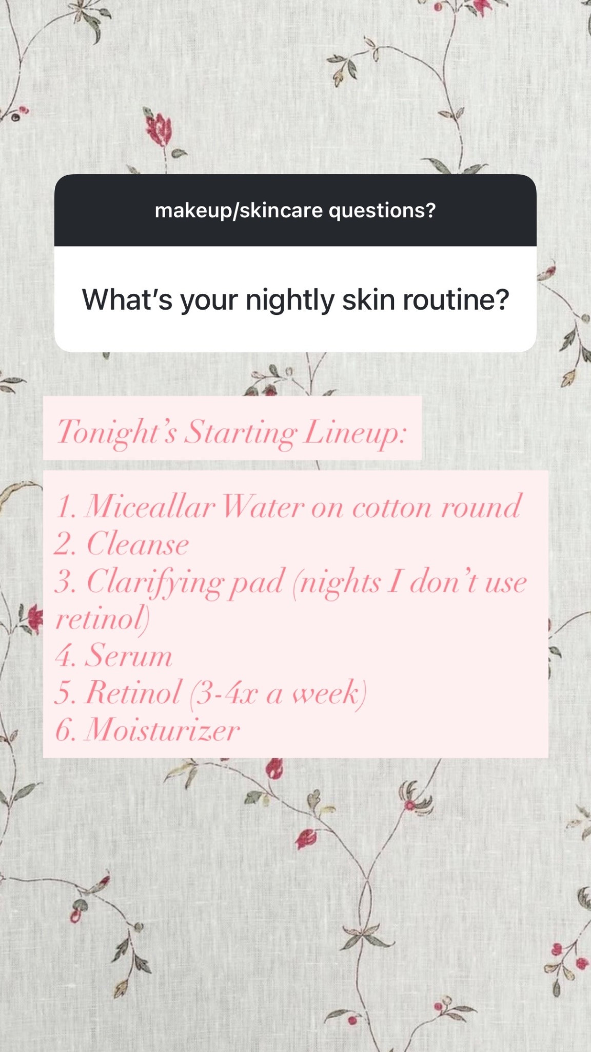 Tonight’s starting lineup
-


#LTKselfcare #LTKgrwm #LTKBeauty