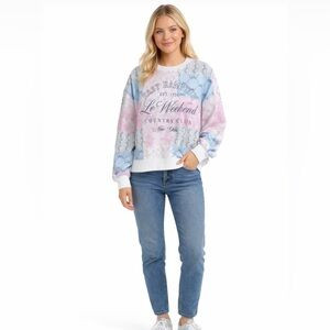 Vinyl East Hampton Le Weekend Patchwork Sweatshirt Medium Nwt | Poshmark