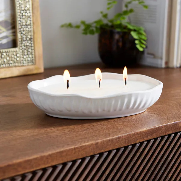 Zen Fig & Cedarwood Oval Multi Wick Candle | Dunelm