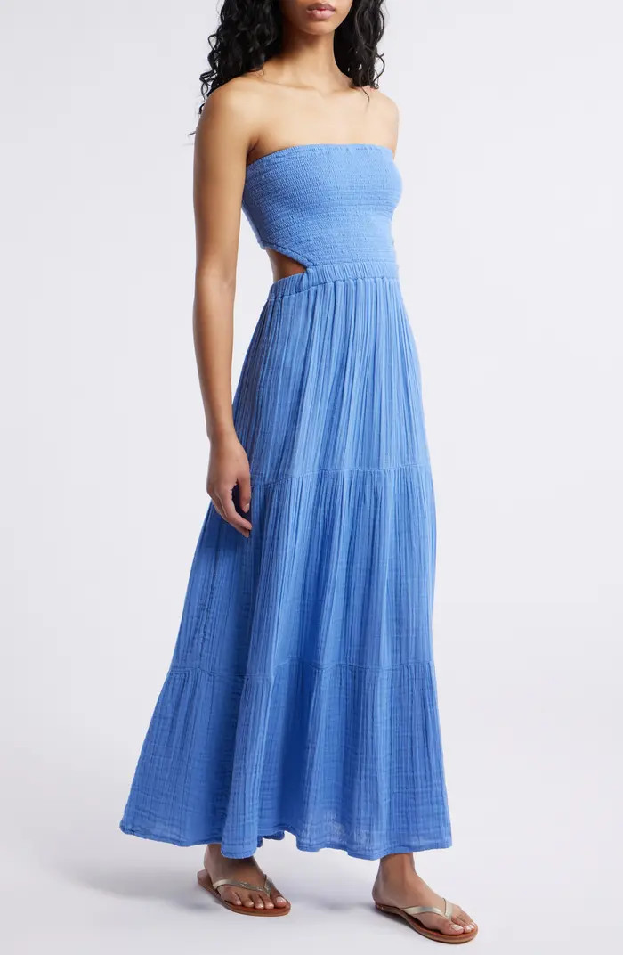 Premium Surf Strapless Cutout Maxi Dress | Nordstrom