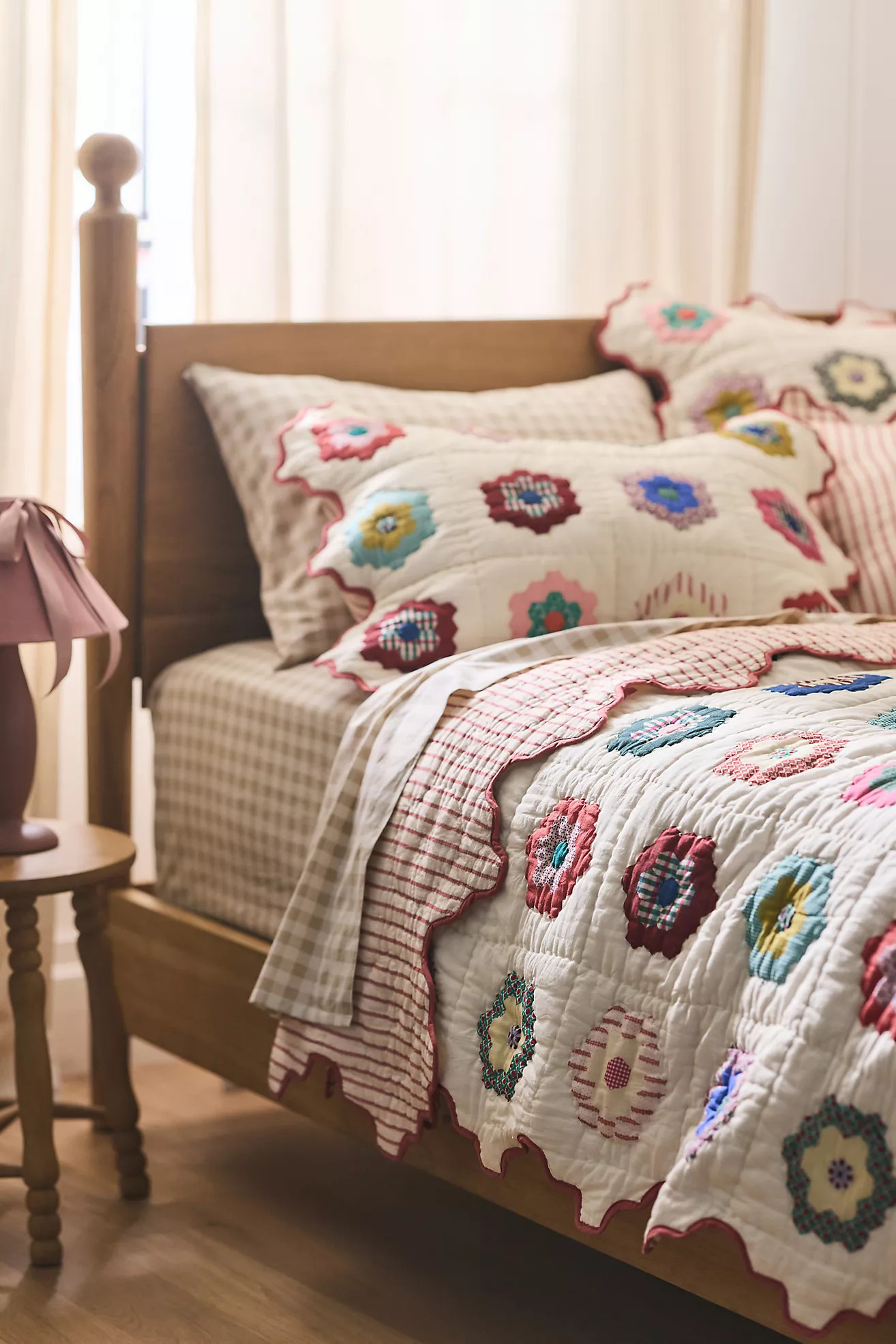 Millie 100% Cotton Printed Geo Shaped Edge Quilt | Anthropologie (US)