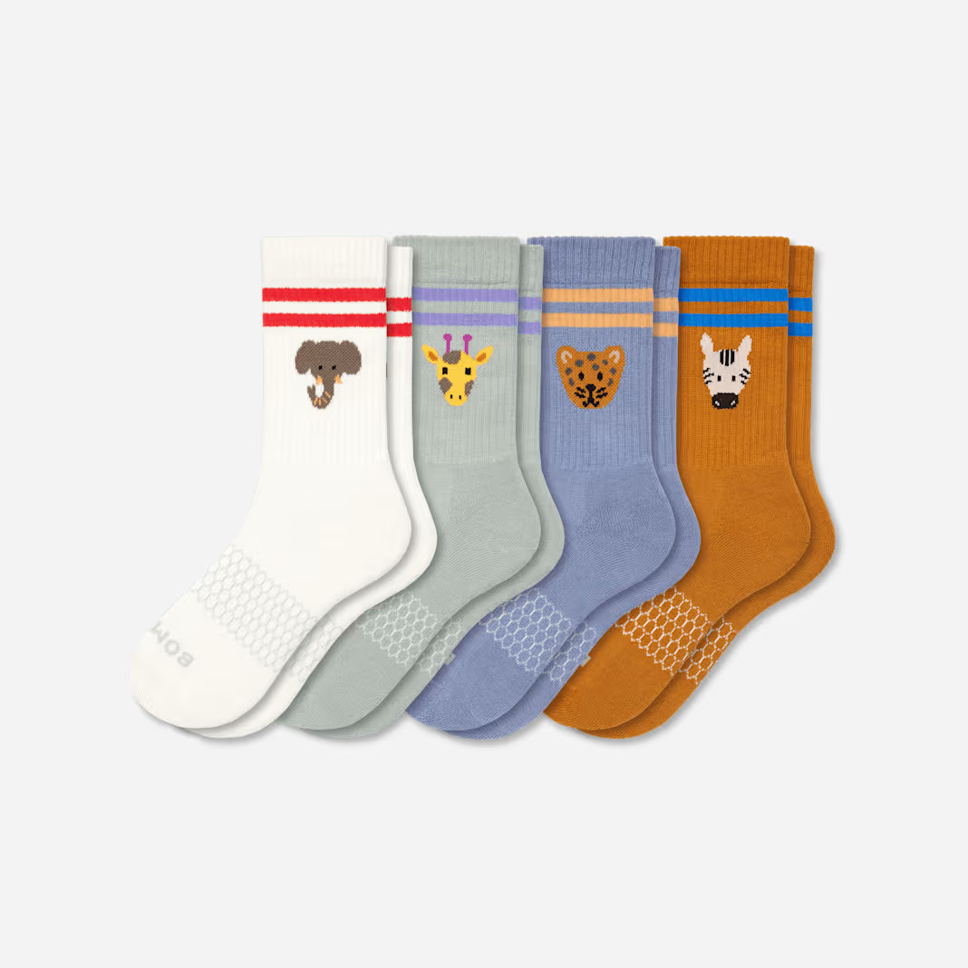 Youth Safari Stripe Calf Sock 4-Pack | Bombas