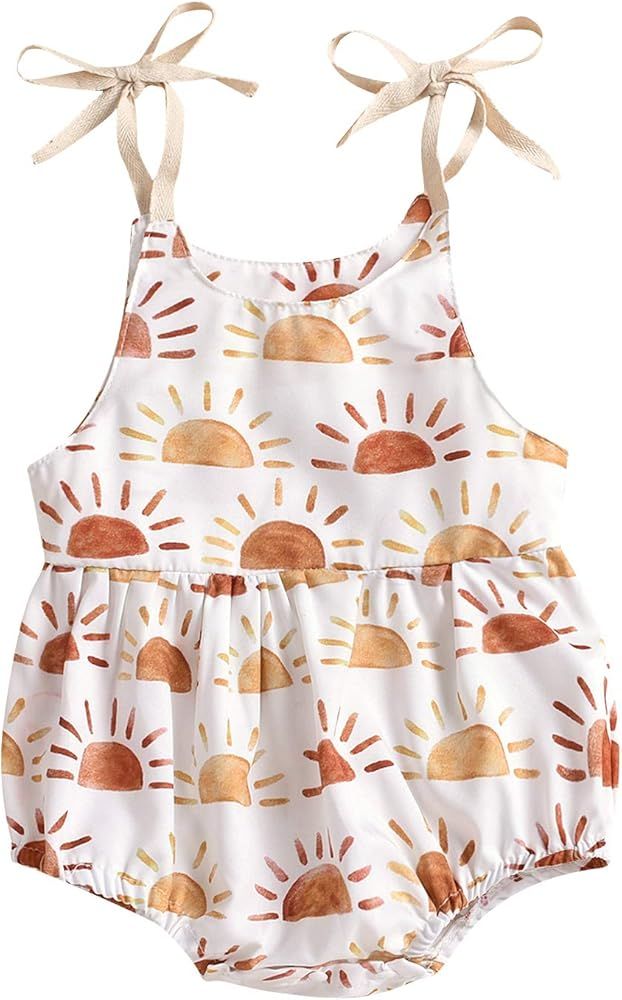 Infant Newborn Baby Girl Floral Romper Kids Spaghetti Strap Onesies One Piece Jumpsuit Shorts Sum... | Amazon (US)
