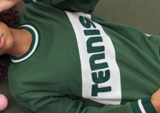 Retro Block Tennis Sweatshirt in Green | Over The Moon