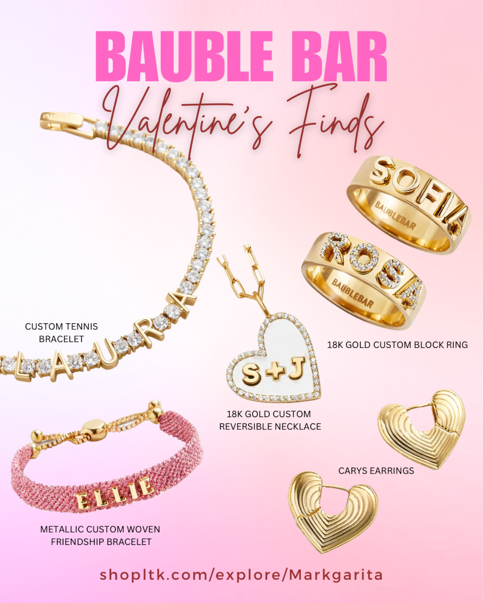 Tooooo cute to pass up! Look at these custom jewelry galentines/valentines gifts for your special somebody! Bauble bar literally has the cutest selections 💎🤍

#LTKSeasonal #LTKstyletip #LTKGiftGuide