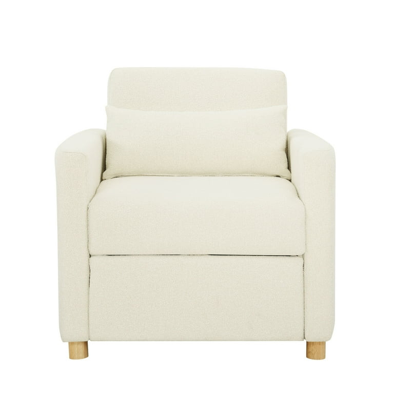 Serta Carly Scandinavian Style Convertible Chair, Ivory Fabric | Walmart (US)