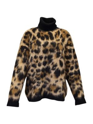 Dolce Gabbana Leopard Turtleneck Sweater In Animal Print Mohair | Saks Fifth Avenue OFF 5TH