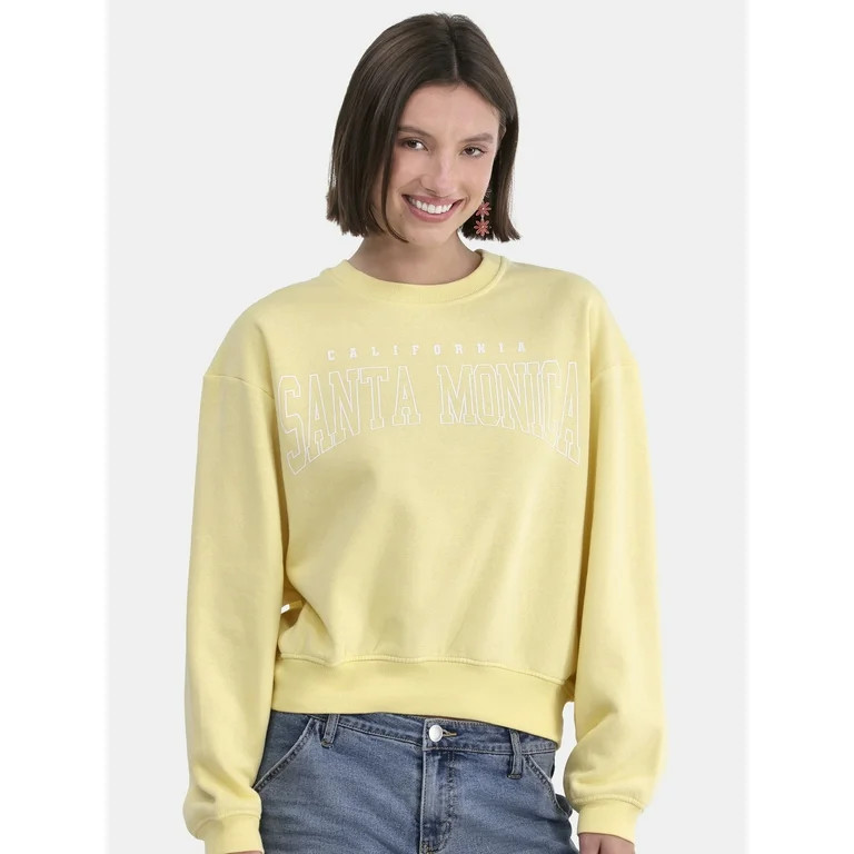 No Boundaries Graphic Crewneck Sweatshirt, Lightweight, Women's and Women’s Plus | Walmart (US)