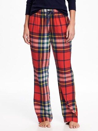Old Navy Flannel Drawstring Sleep Pants For Women Size L - Red plaid | Old Navy US