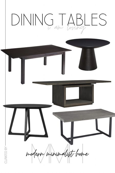 I love the modern contemporary feel of these dining tables. A round black table is the perfect way to blend modern with a touch of softness.

Dining Table, dining table decor, dining table round, dining table set, round dining table, pedestal dining table, rectangle dining table, kitchen table, Home, home decor, home decor on a budget, home decor living room, modern home, modern home decor, modern organic, Amazon, wayfair, wayfair sale, target, target home, target finds, affordable home decor, cheap home decor, sales

#LTKunder50 #LTKFind #LTKstyletip