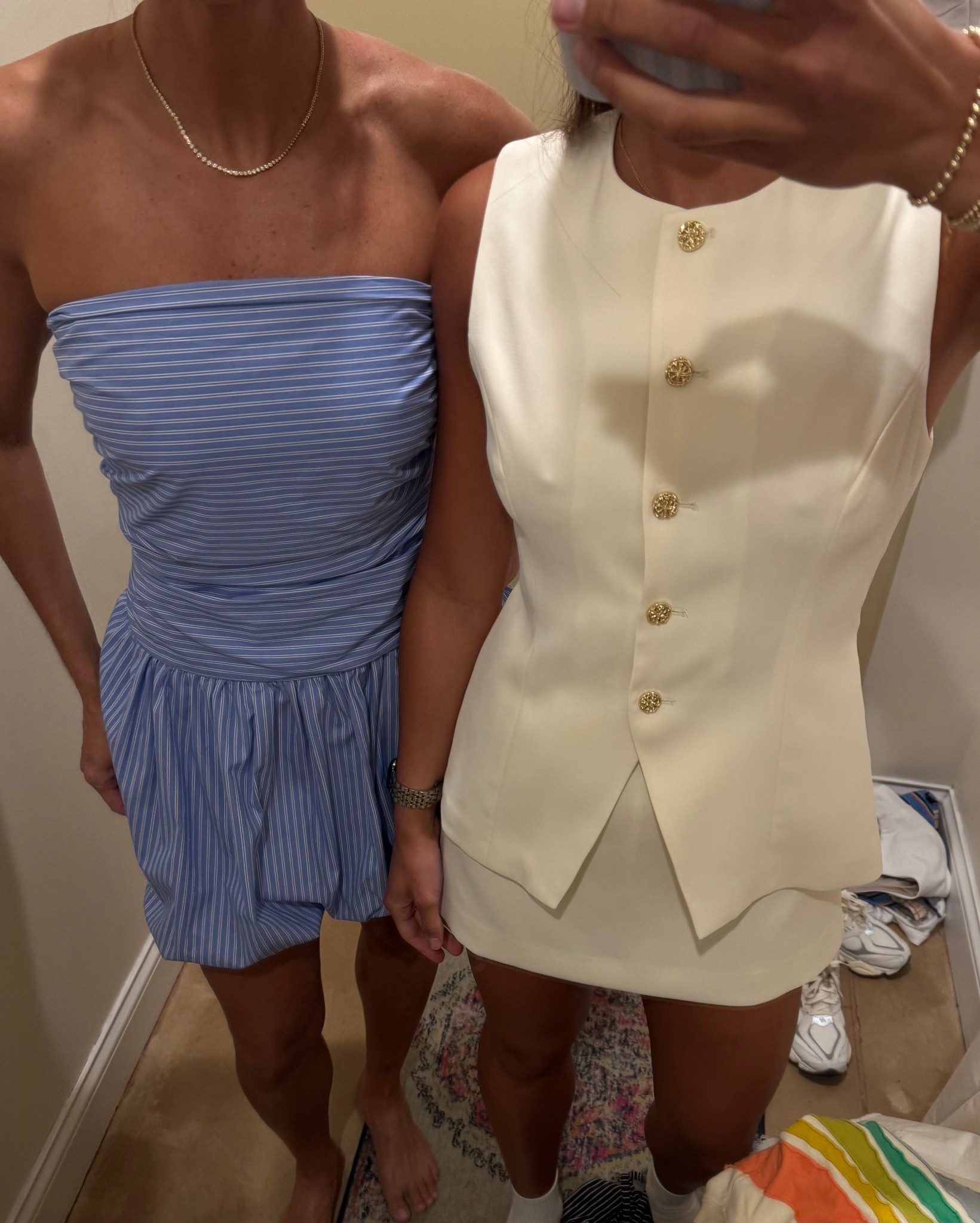 Summer outfit inspo!!! Wearing a small in blue and XS in white. 

#LTKSeasonal