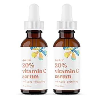 ASUTRA 20% Vitamin C Serum, 1 fl oz (Pack of 2) - Ferulic & Hyaluronic Acid, Vitamin E, Aloe, Joj... | Amazon (US)