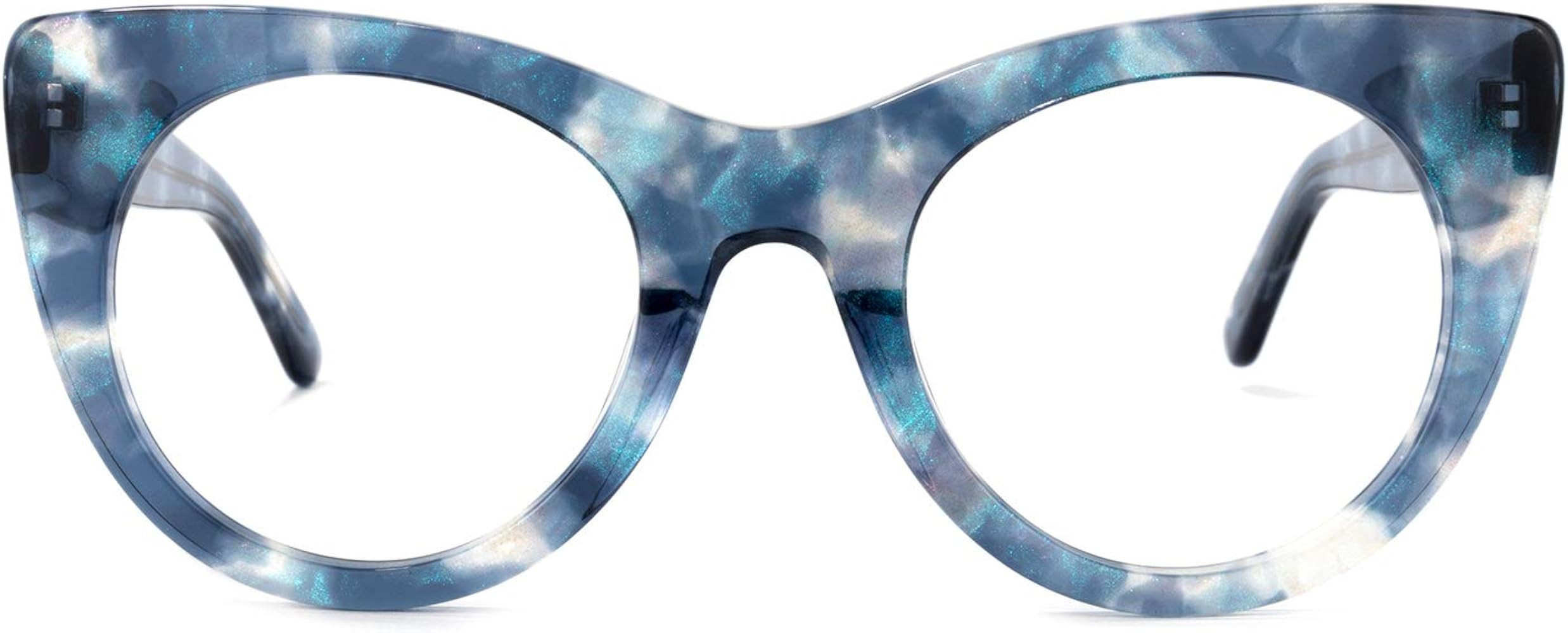 Zeelool Stylish Acetate Cat Eye Blue Light Blocking Glasses for Women Men Starry WA671325 | Amazon (US)