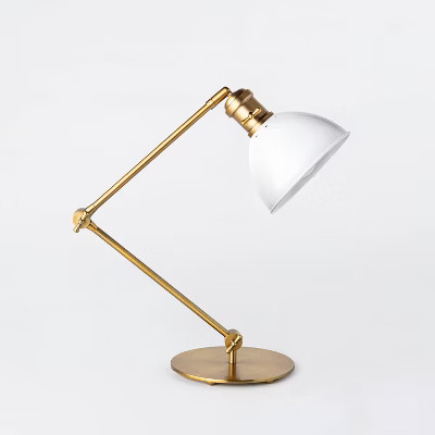 Metal Desk Lamp Antique Brass (Includes LED Light Bulb) - Threshold™ designed with Studio McGee | Target
