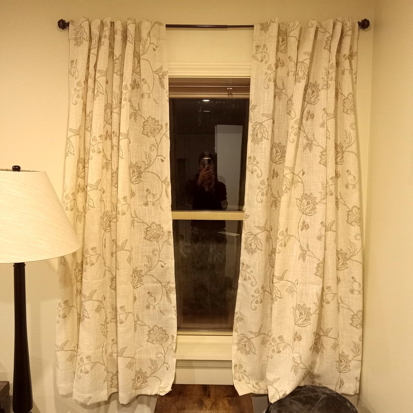 jinchan Linen Curtains Floral Curtains 96 Inch Length for Living Room Bedroom Light Filtering Rod... | Amazon (US)