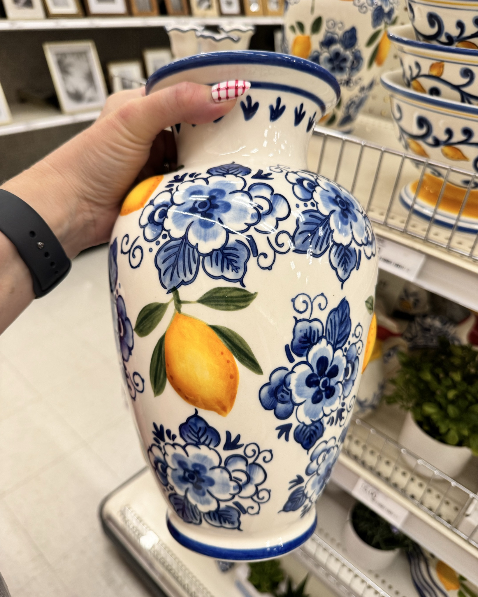 Thess were gorgeous!  Be perfect for a spring dinner outside or for a Chinoiserie collector—like me

🔎 Home goods, blue and white ceramic, servering pieces, spring dinner wear, dinner plates, butter dish, spoon rest, salt and pepper shackers, lemon decor, spring decor, kitchen utensils, kitchen decor, blue and white decor, styled with bags 