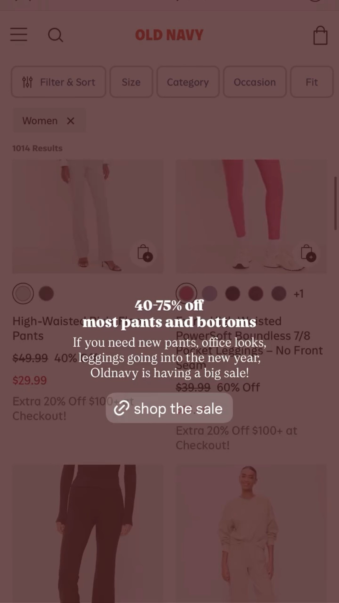 40-75% off most pants and bottoms!! If you need new pants, office looks, leggings going into the new year, Oldnavy is having a big sale! 

Jeans, pants, lounge wear, workout, activewearr

#LTKFindsUnder50 #LTKPlusSize #LTKActive