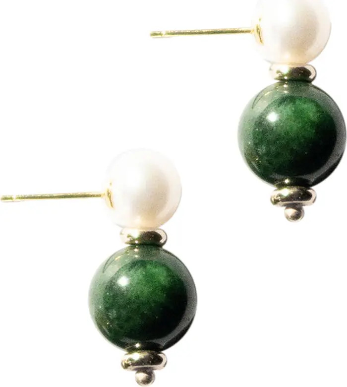 seree Robyn Pearl jade stone drop earrings | Nordstrom | Nordstrom