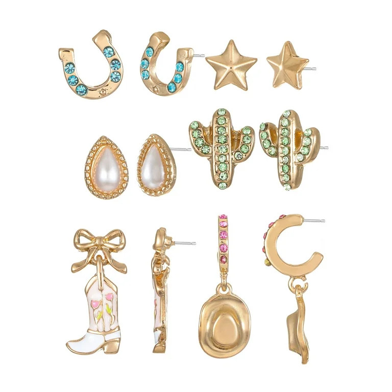 Packed Party Cowgirl Earring Set, 6 Pairs | Walmart (US)