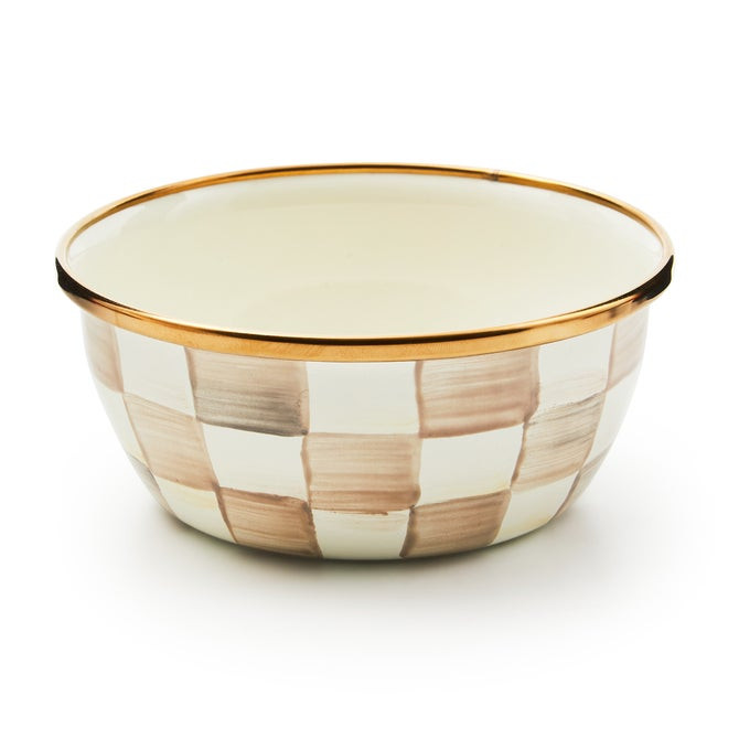 Mocha Check Pinch Bowl | MacKenzie-Childs