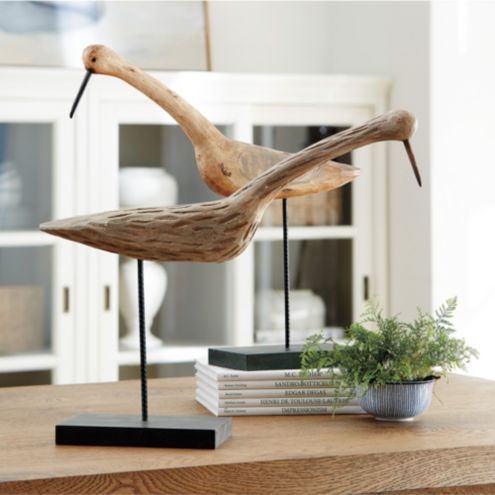 Mounted Heron Wooden Table Sculpture Decor | Ballard Designs, Inc.