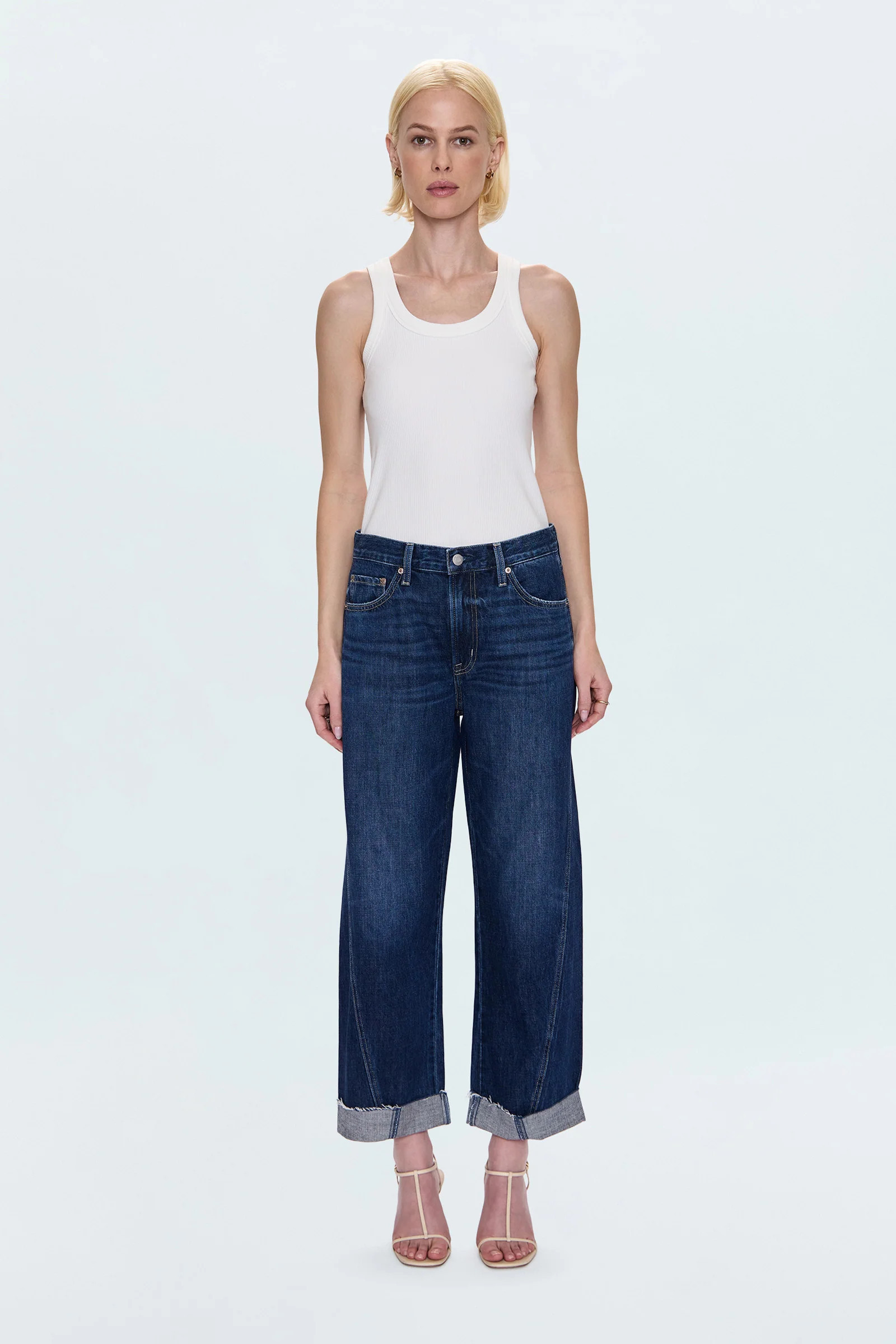Kacey Mid Rise Cuffed Straight Jean - Cultivate | Pistola Denim