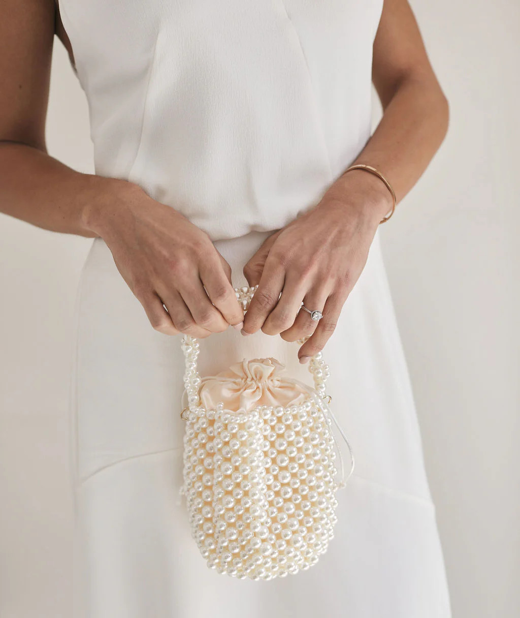 Pearl Bucket Bag - Gold | Six Stories