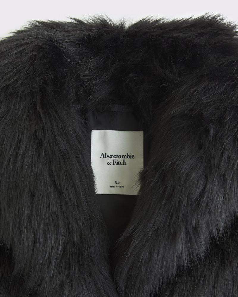 Shawl Collar Faux Fur Coat | Abercrombie & Fitch (US)