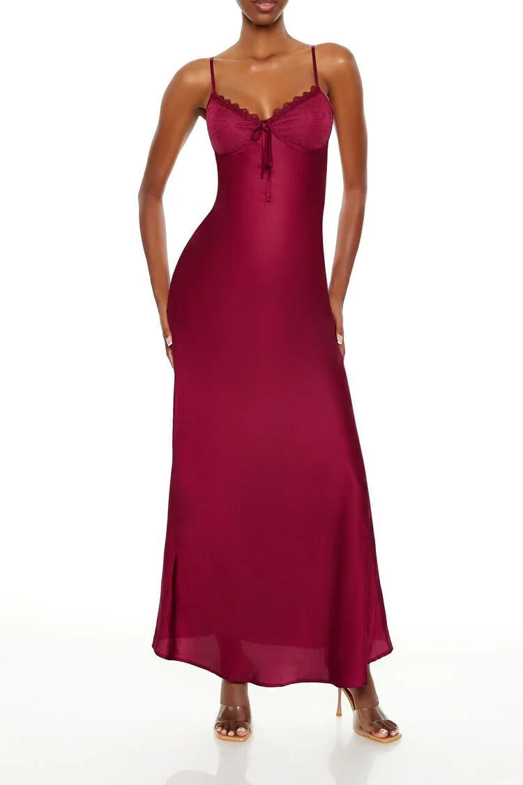 Satin Sweetheart Maxi Slip Dress | Forever 21