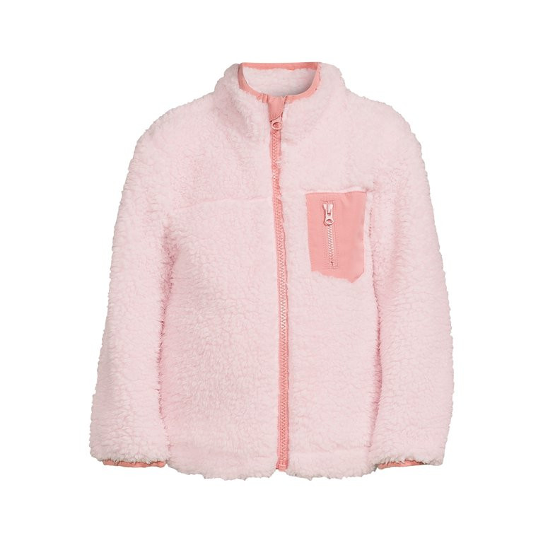 Wonder Nation Toddler Faux Sherpa Jacket, Size 12M-5T | Walmart (US)