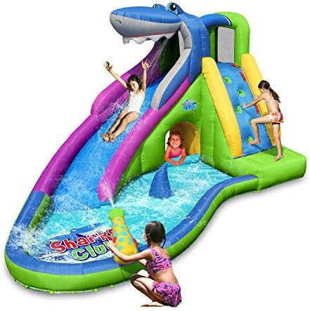 Action air Inflatable Waterslide, Shark Bounce House with Slide for Wet and Dry, Playground Sets for | Amazon (US)