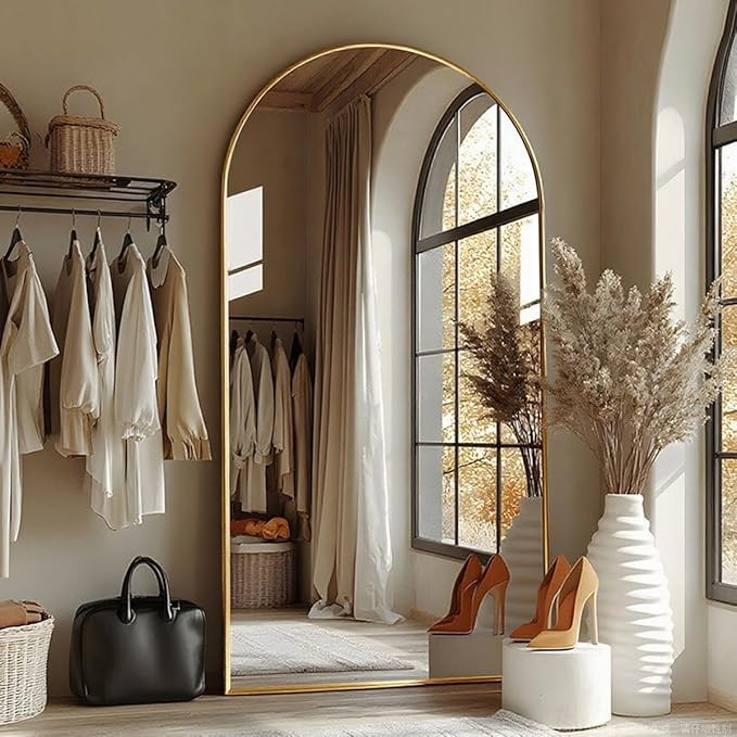 Full Length Mirror with Stand, 41"x81" Floor Mirror Freestanding, Arched, Oversized Mirror Full L... | Amazon (US)