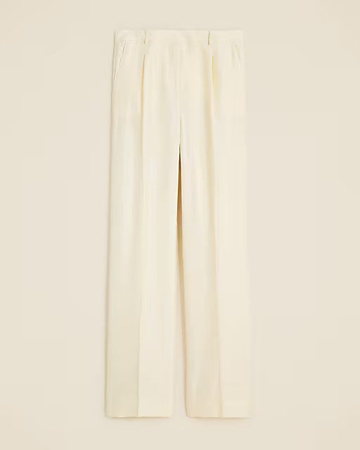 Essential wide-leg pant in textured satin | J. Crew US