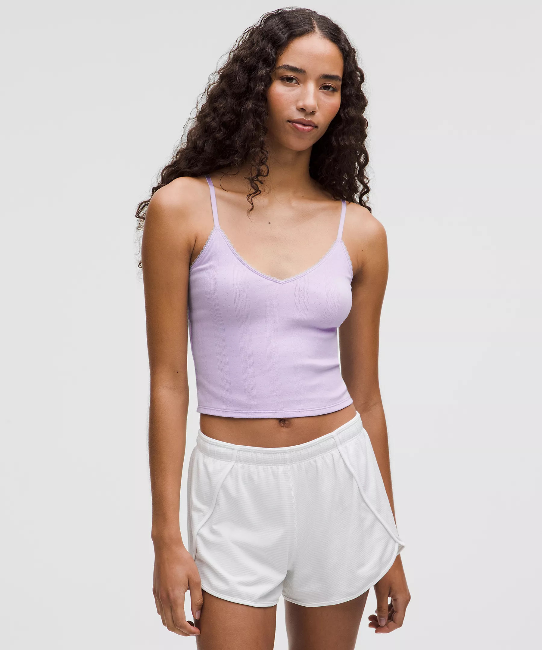Cotton Pointelle Cropped Cami Tank Top | Lululemon (US)
