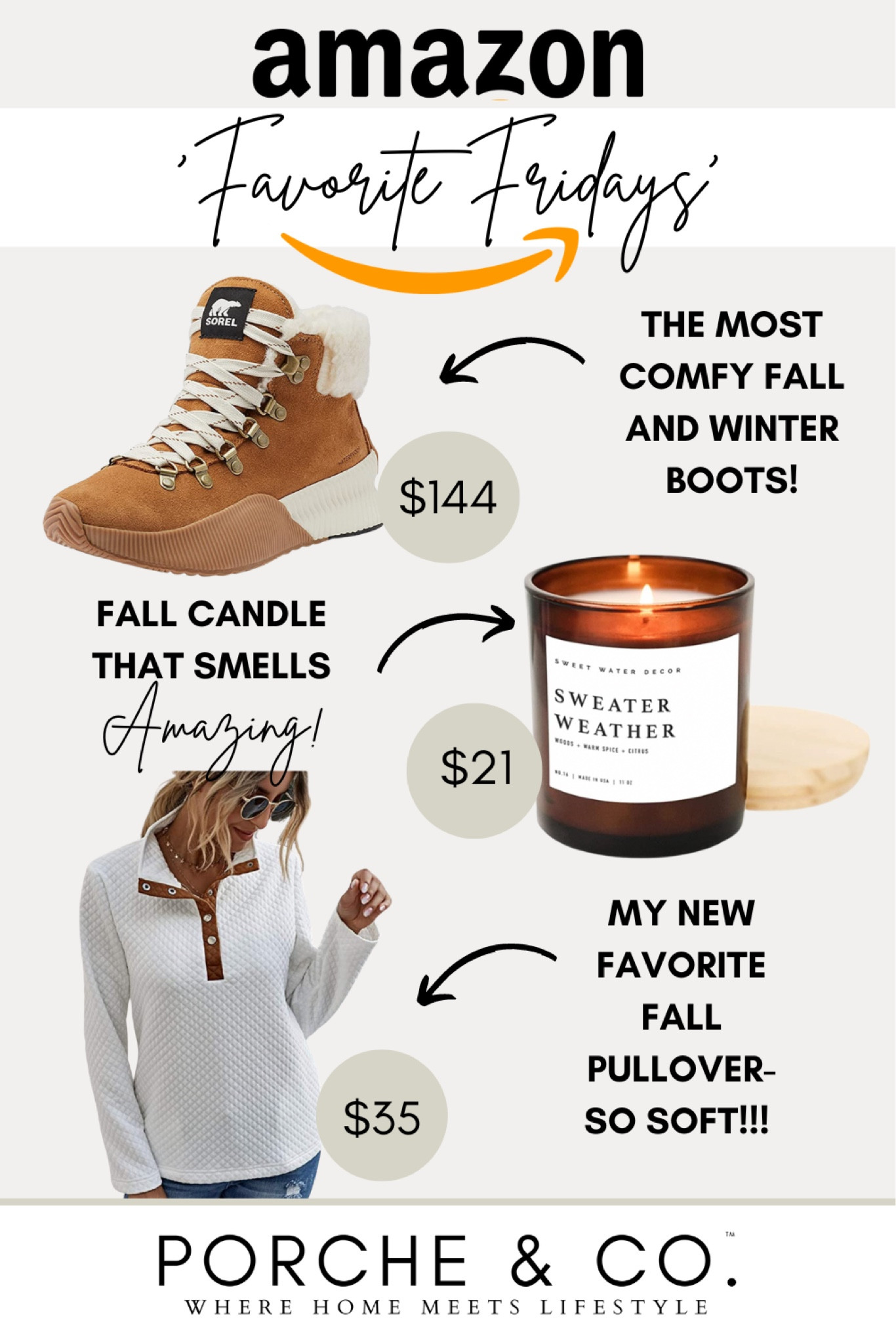 Amazon Prime affordable Friday Favorites // Sorel Fall Hiking Boots with fleece lining, a yummy fall candle and my new favorite pullover 🍂 #fall #candle #pullover #amazonfind #amazon #prime

#LTKhome #LTKsalealert #LTKSeasonal