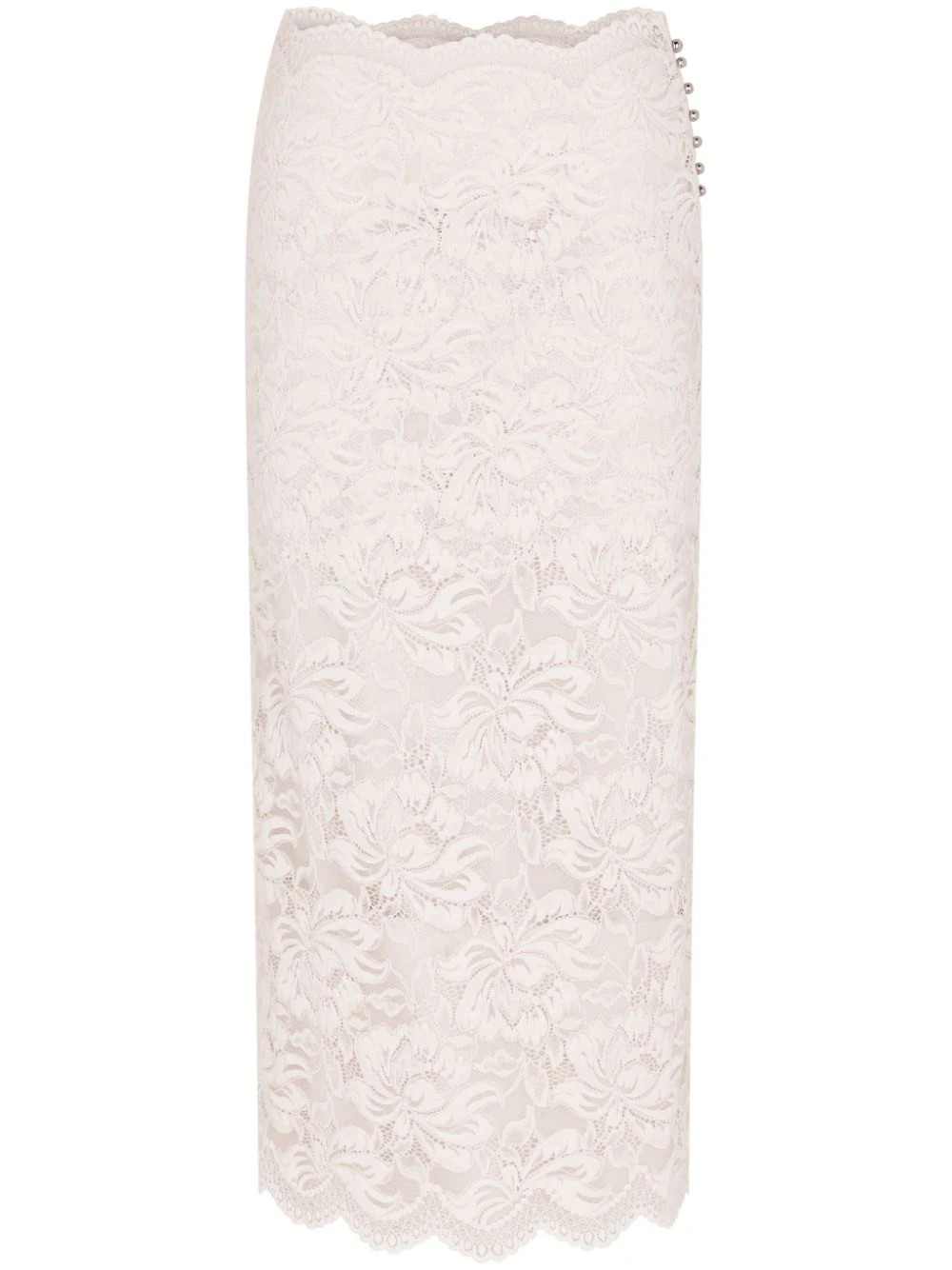 Rabanne floral-lace sheer skirt - White | Farfetch Global