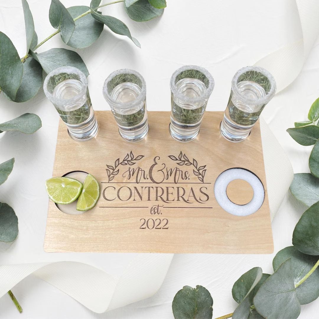 Mr & Mrs Tequila Board,Personalized Gift,Housewarming Gift,Wedding Gift,Wedding Favors,Engagement... | Etsy (US)